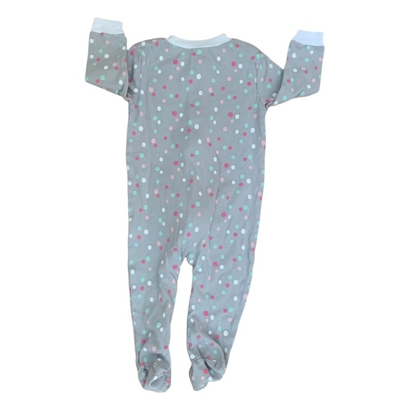 🌟3/$15🌟 Disney Baby Grey Minnie Mouse Onesie Footie Pajamas Size 6-12 M - Picture 2 of 6